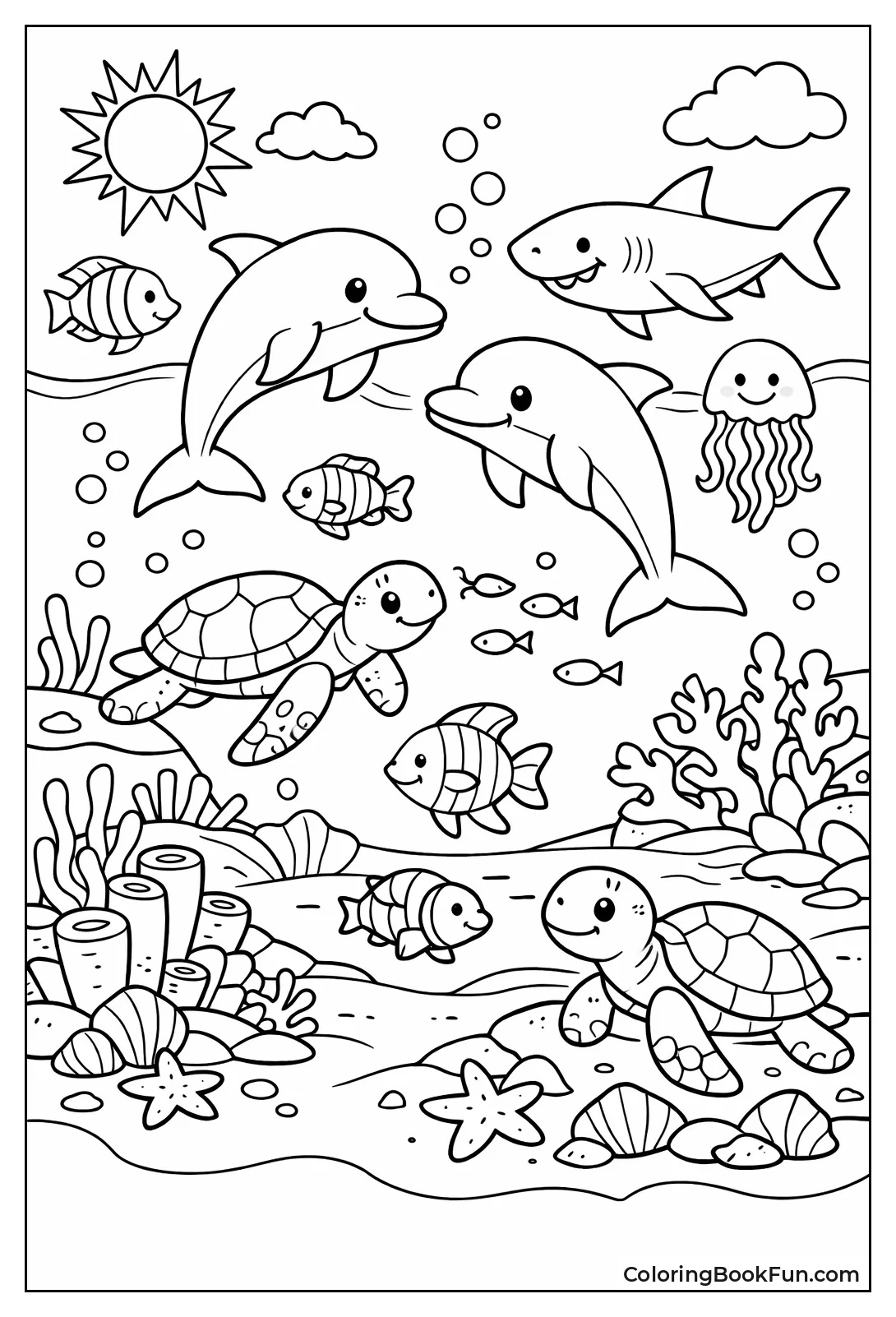 Playful Dolphins Exploring Reefs