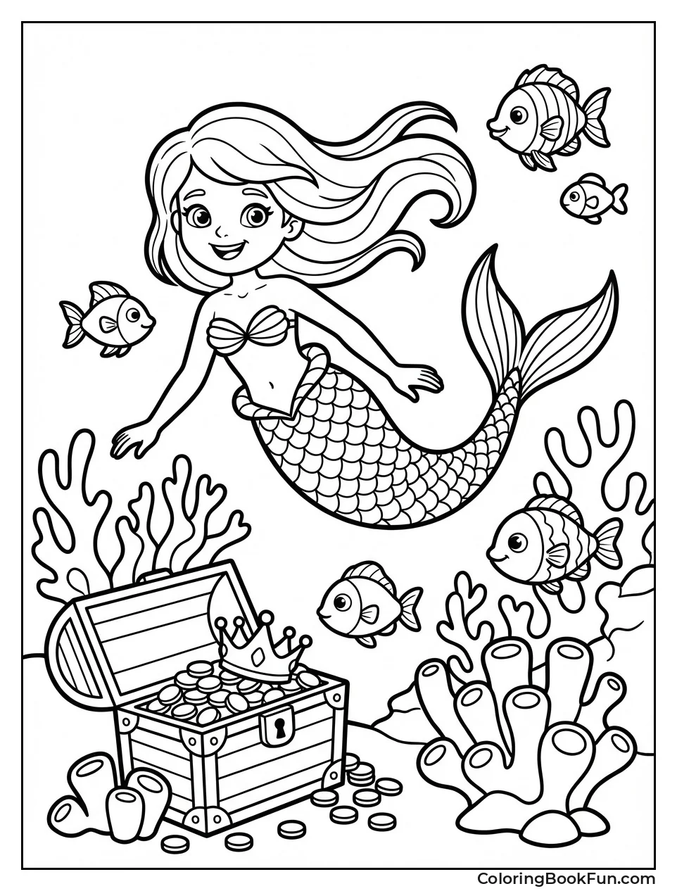 Mermaid Exploring Undersea Treasures