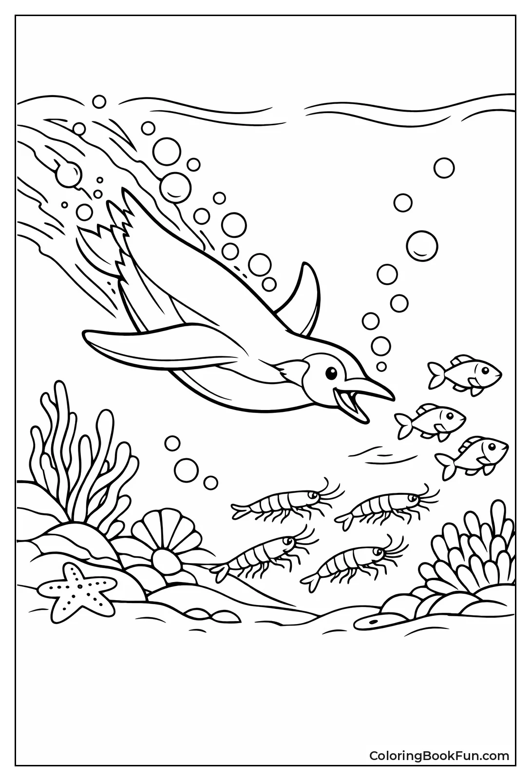 Penguin Diving for Fish