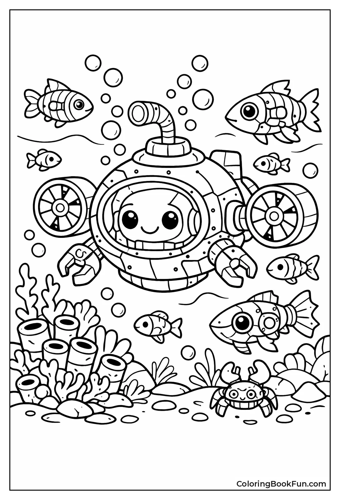 Robot Explores Underwater World