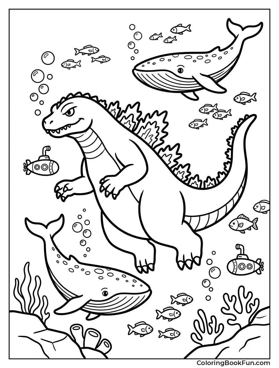 Godzilla Swims with Whales