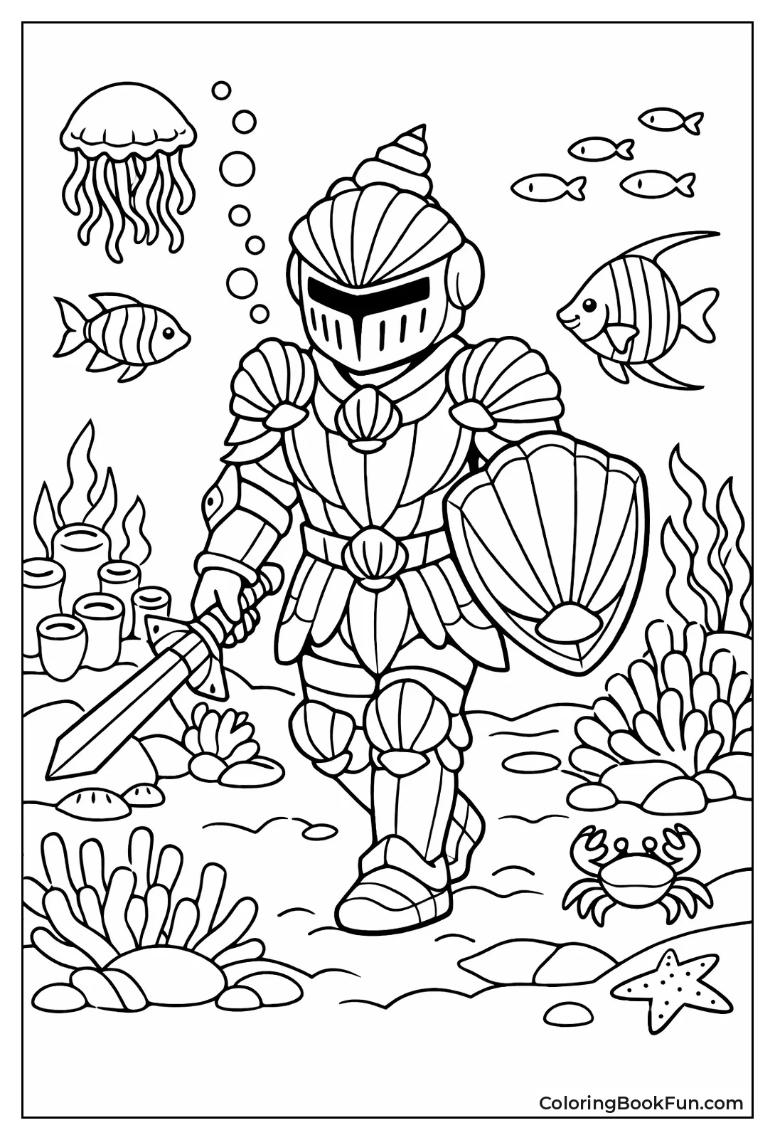 Underwater Knight Meets Fish