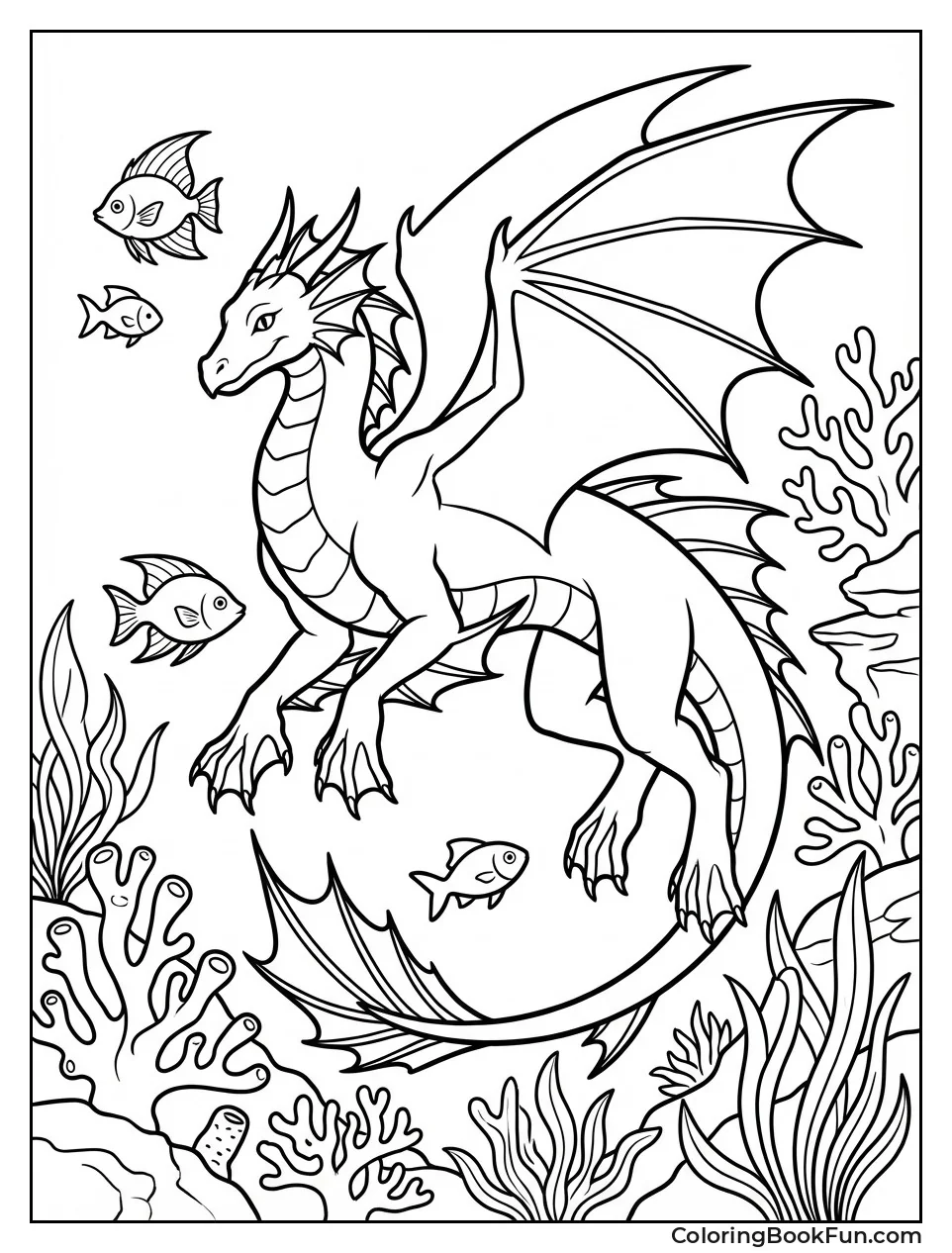 Sea Dragon Swimming with Fish