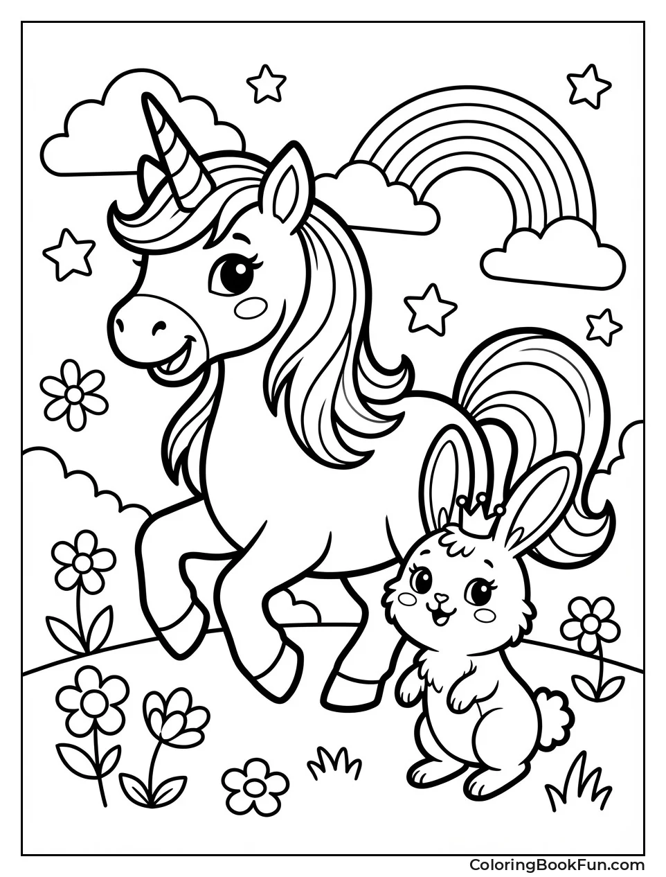 Unicorn Playing with Bunny