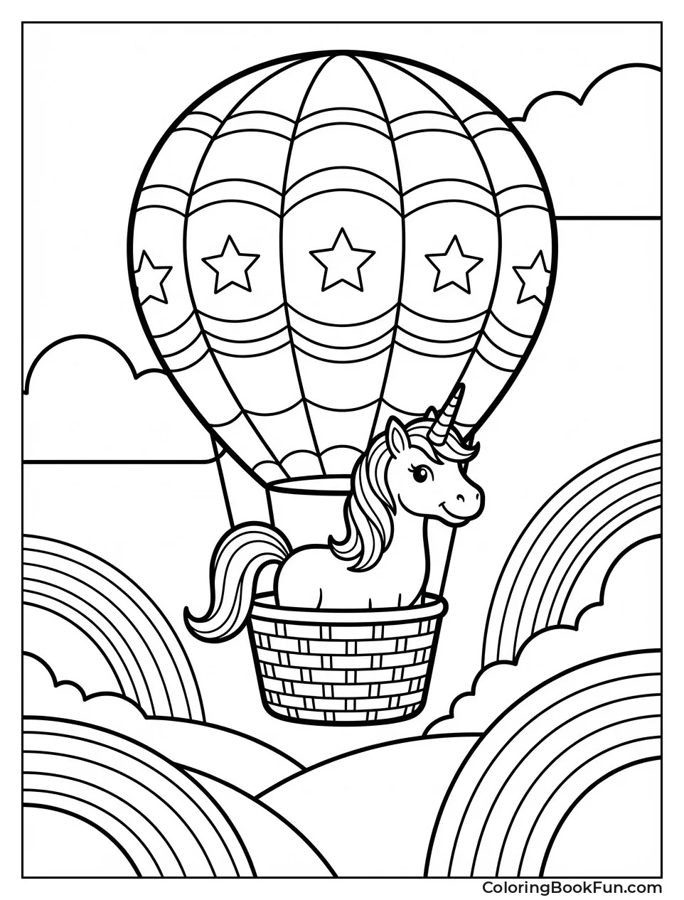 Unicorn in Hot Air Balloon