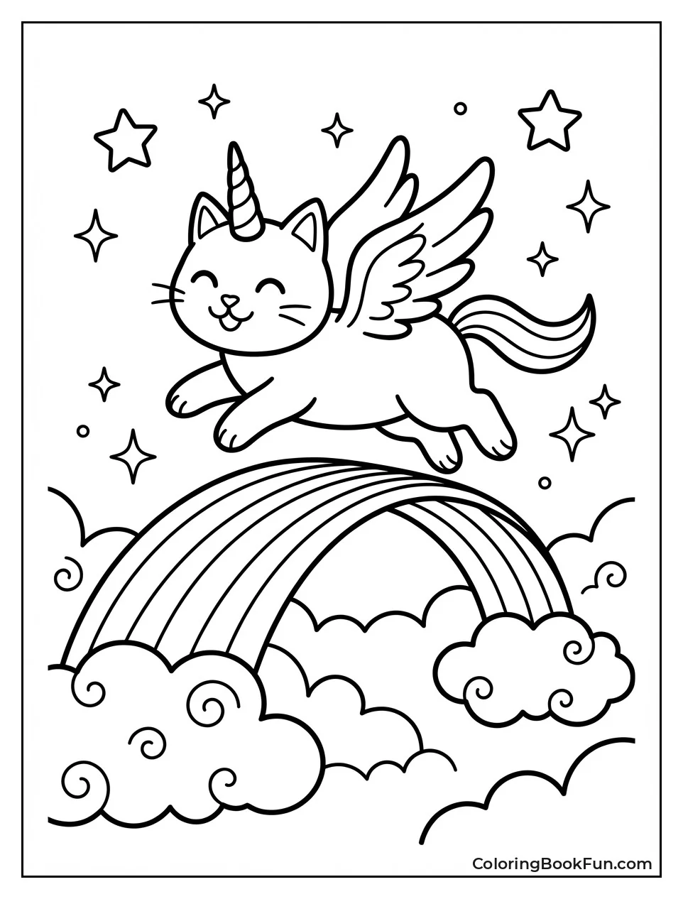 Unicorn Cat Crosses Rainbow Bridge