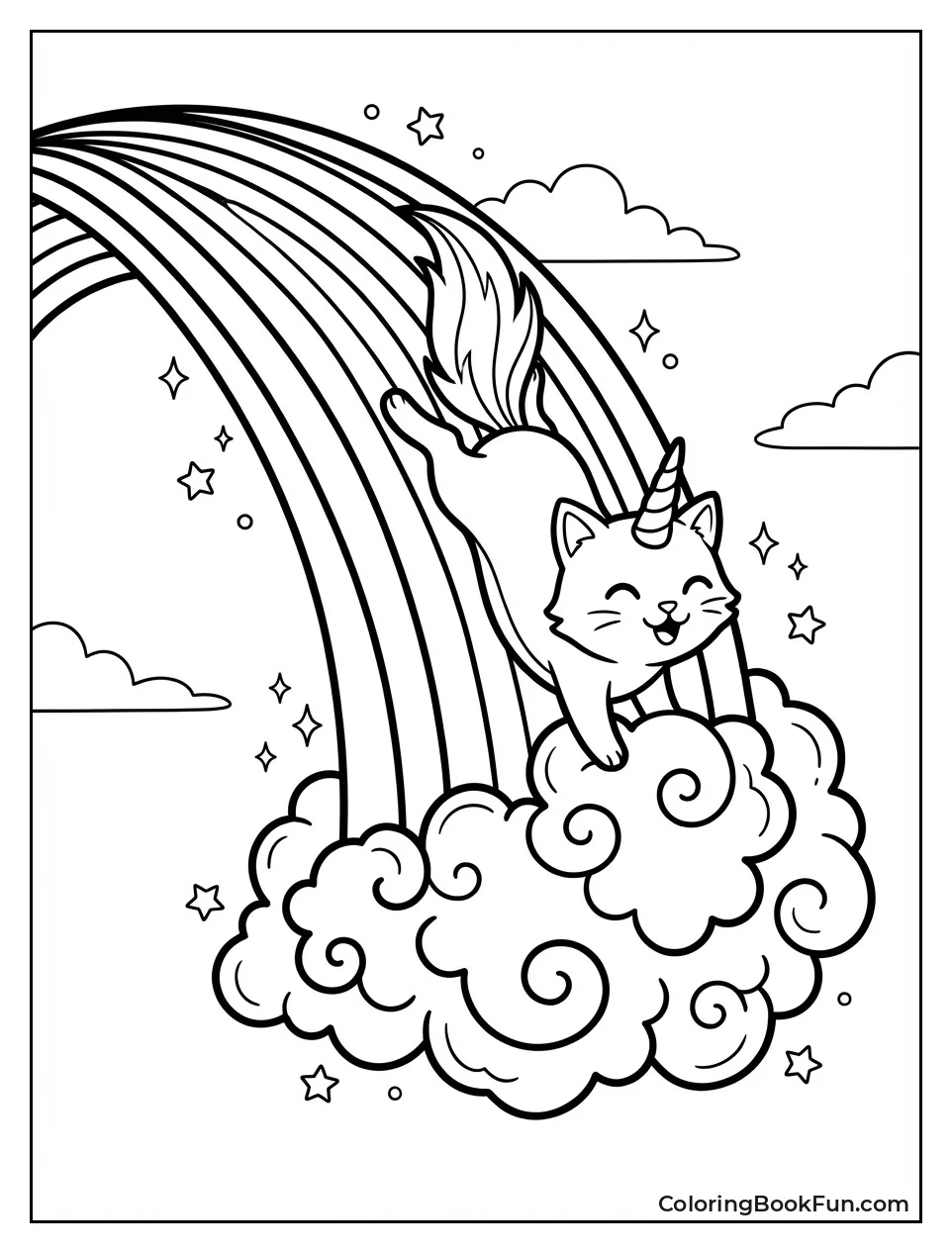 Unicorn Cat Slides Rainbow Ramp