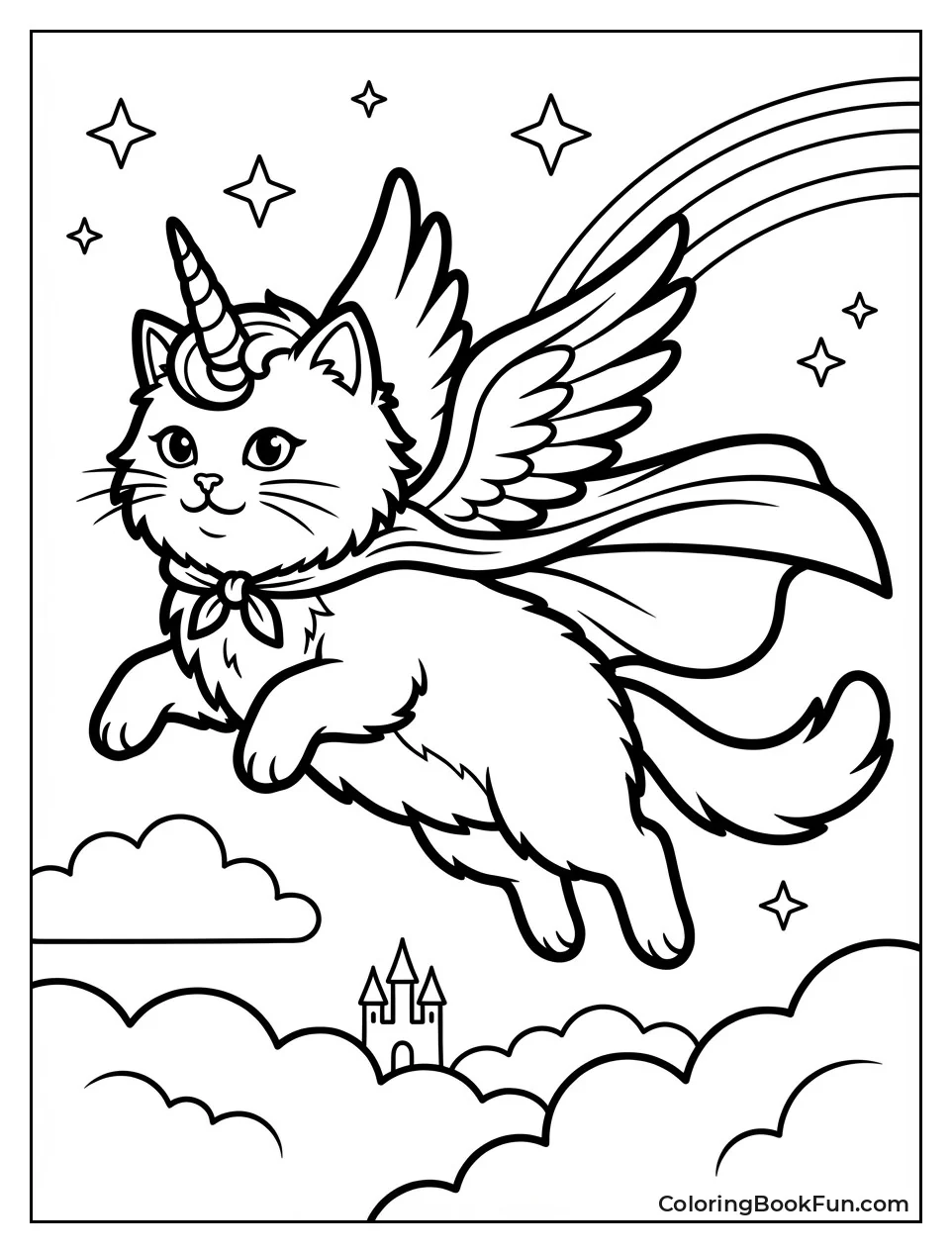 Superhero Unicorn Cat Flies Fast