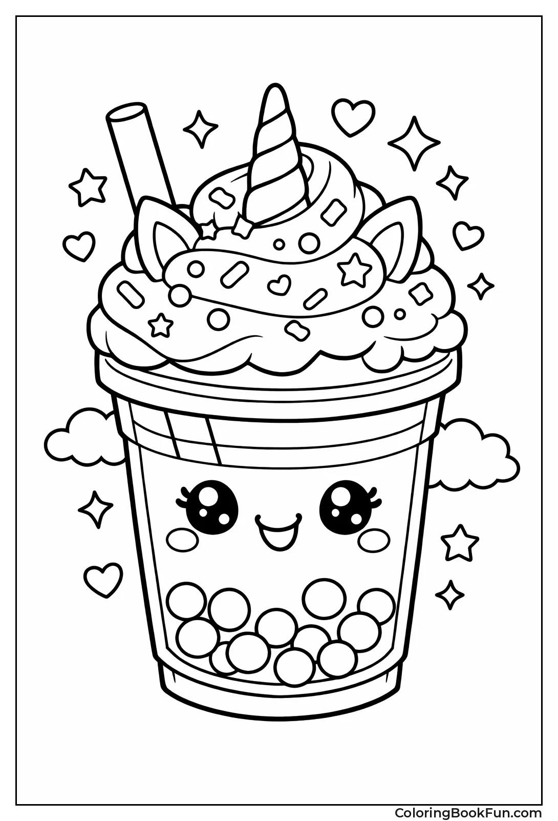 Unicorn Frappe Boba Drink