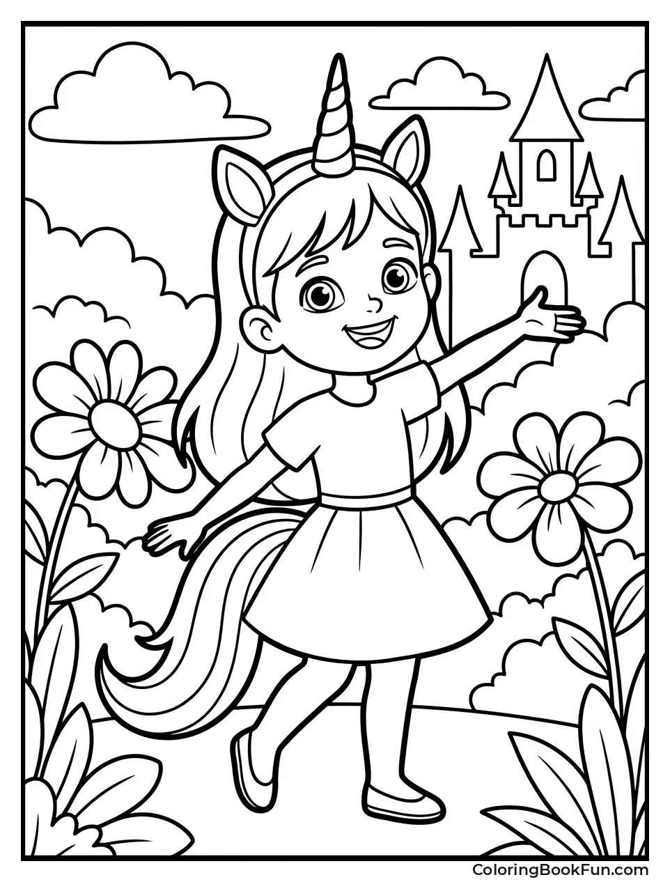 Girl with Unicorn Horn