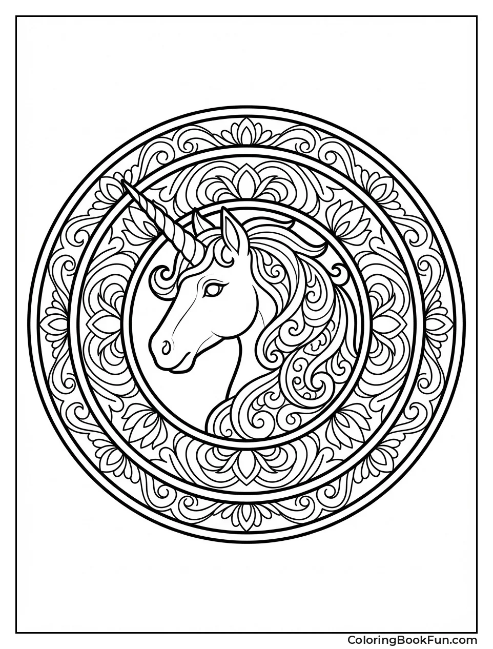 Unicorn Mandala with Patterns