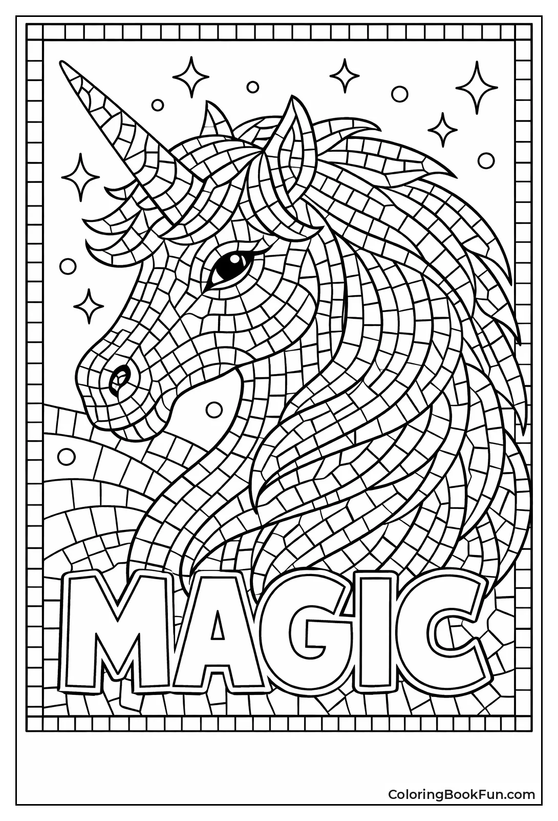 Unicorn Head Sparkle Mosaic