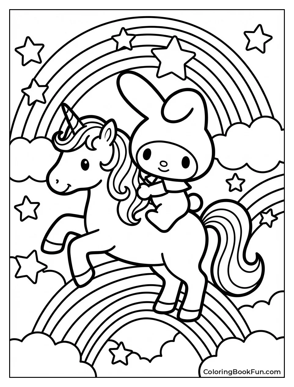 My Melody Rides Shiny Unicorn