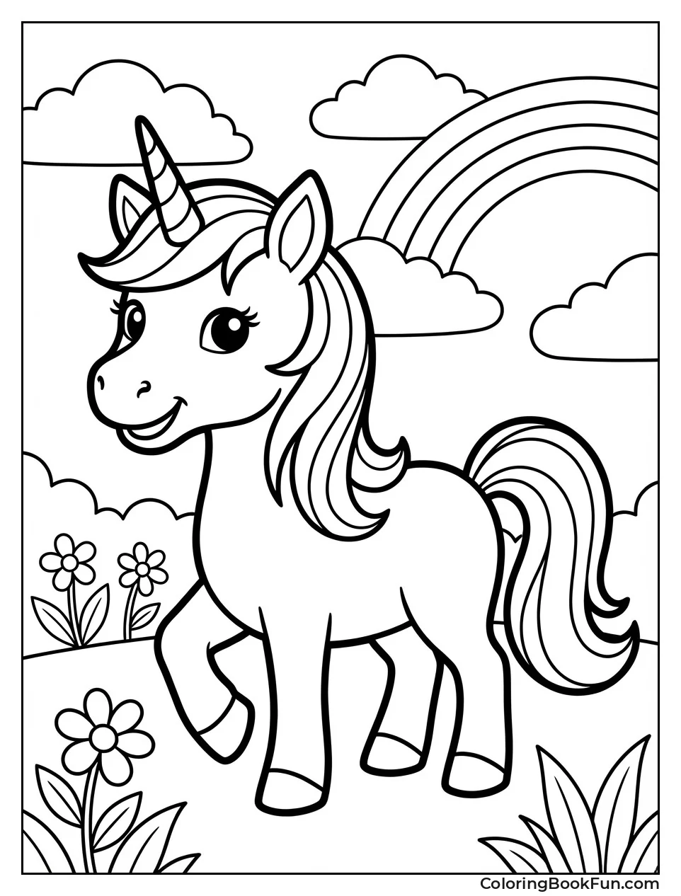 Cute Unicorn Pony Standing