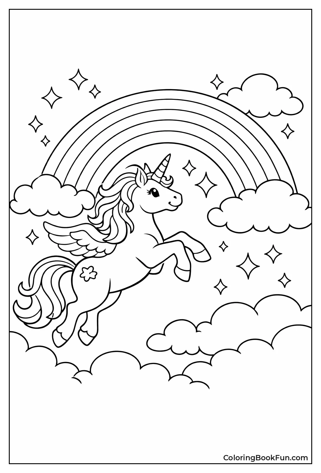 Unicorn Chasing Sparkly Rainbow