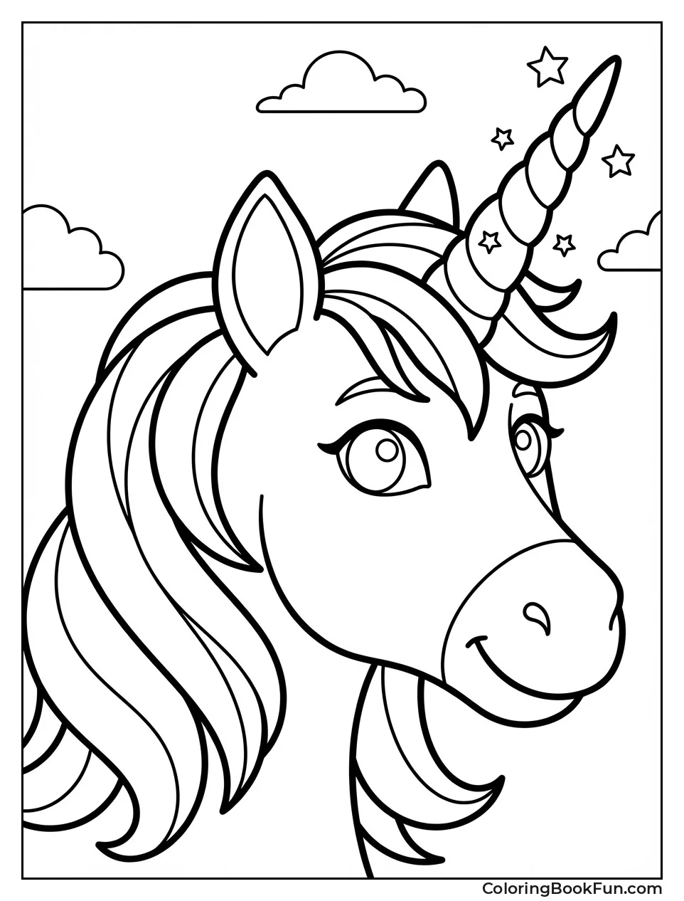 Unicorn with Rainbow Mane