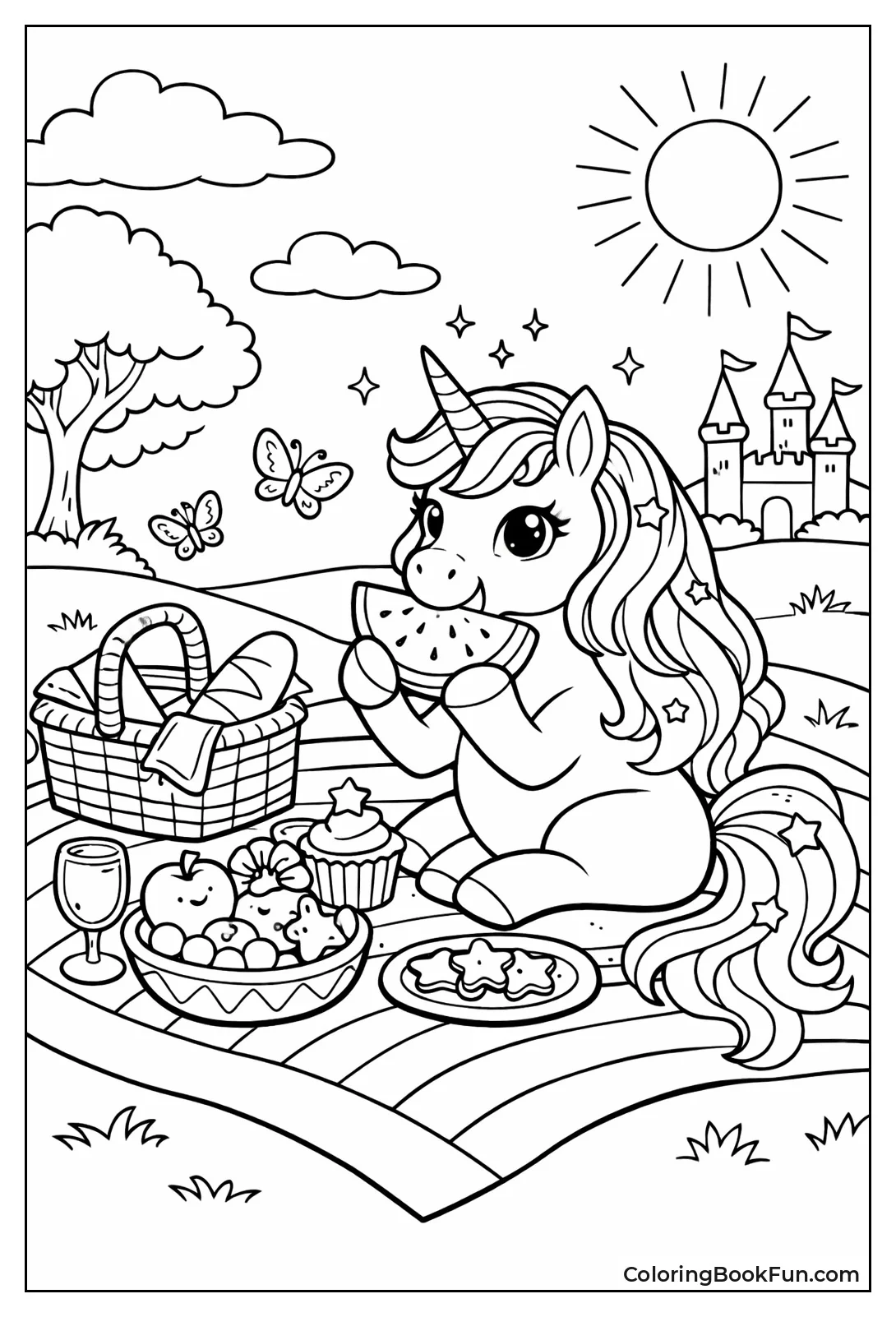 Unicorn Picnics on Rainbow Blanket