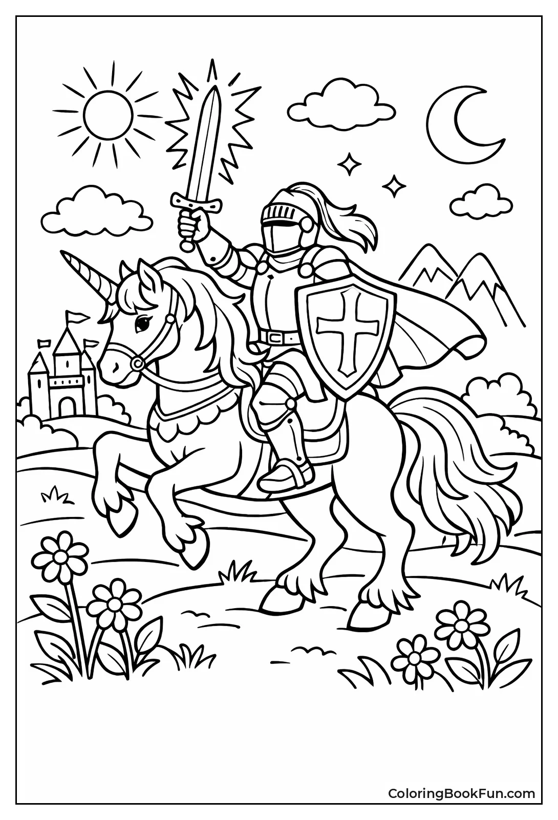 Knight Rides Glowing Unicorn