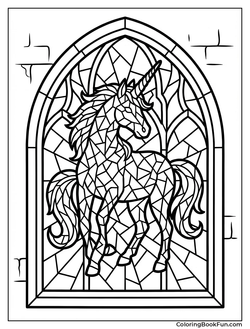 Stained Glass Unicorn Mosaic