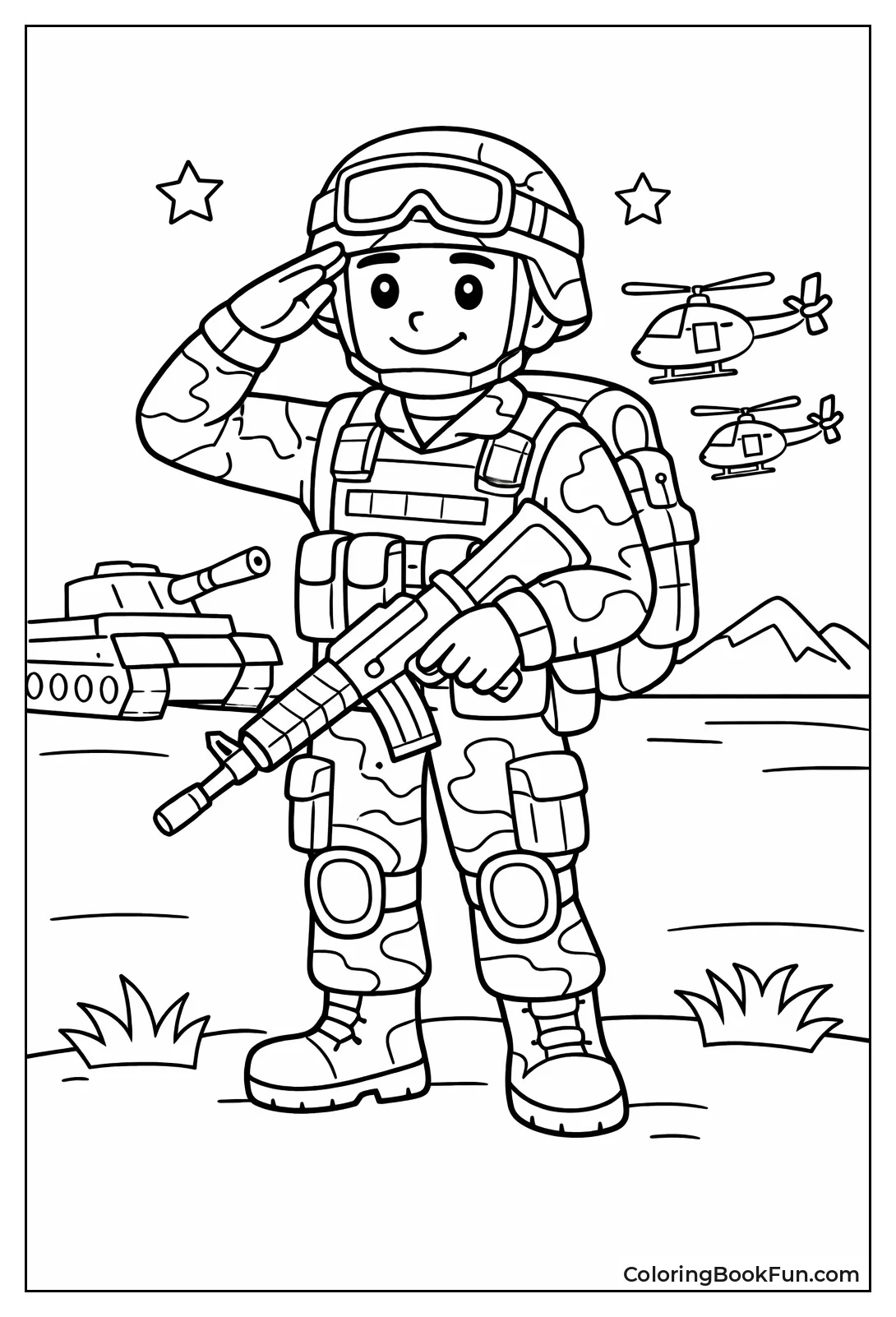 Camo Army Soldier Ready