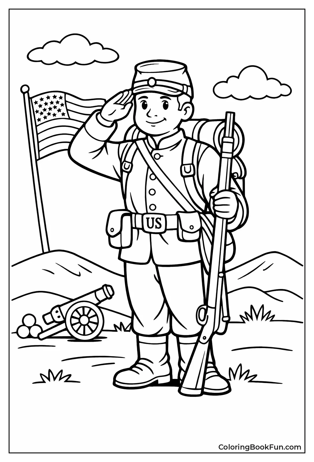 Union Soldier Salutes Proud