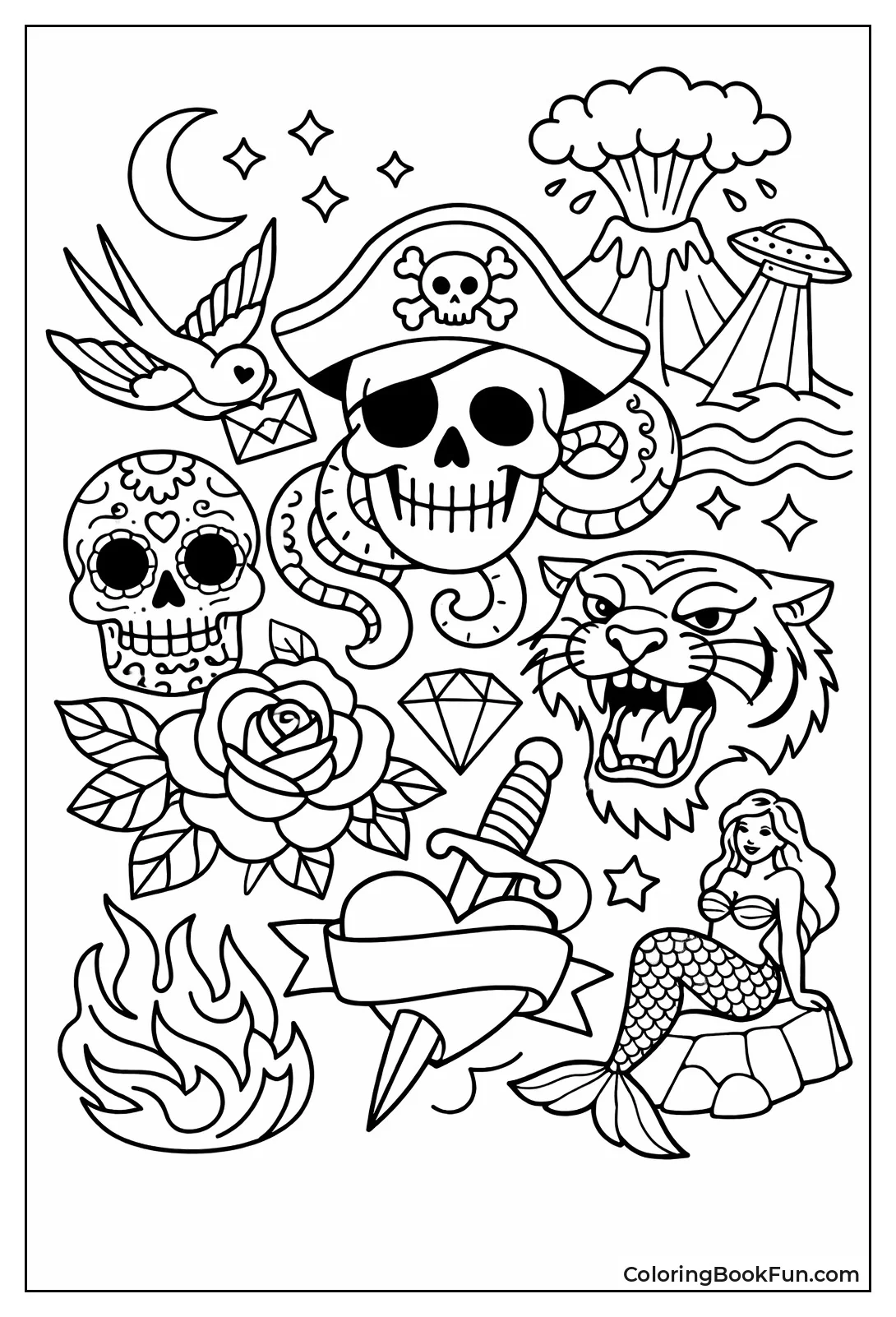 Unique Blended Tattoo Patterns