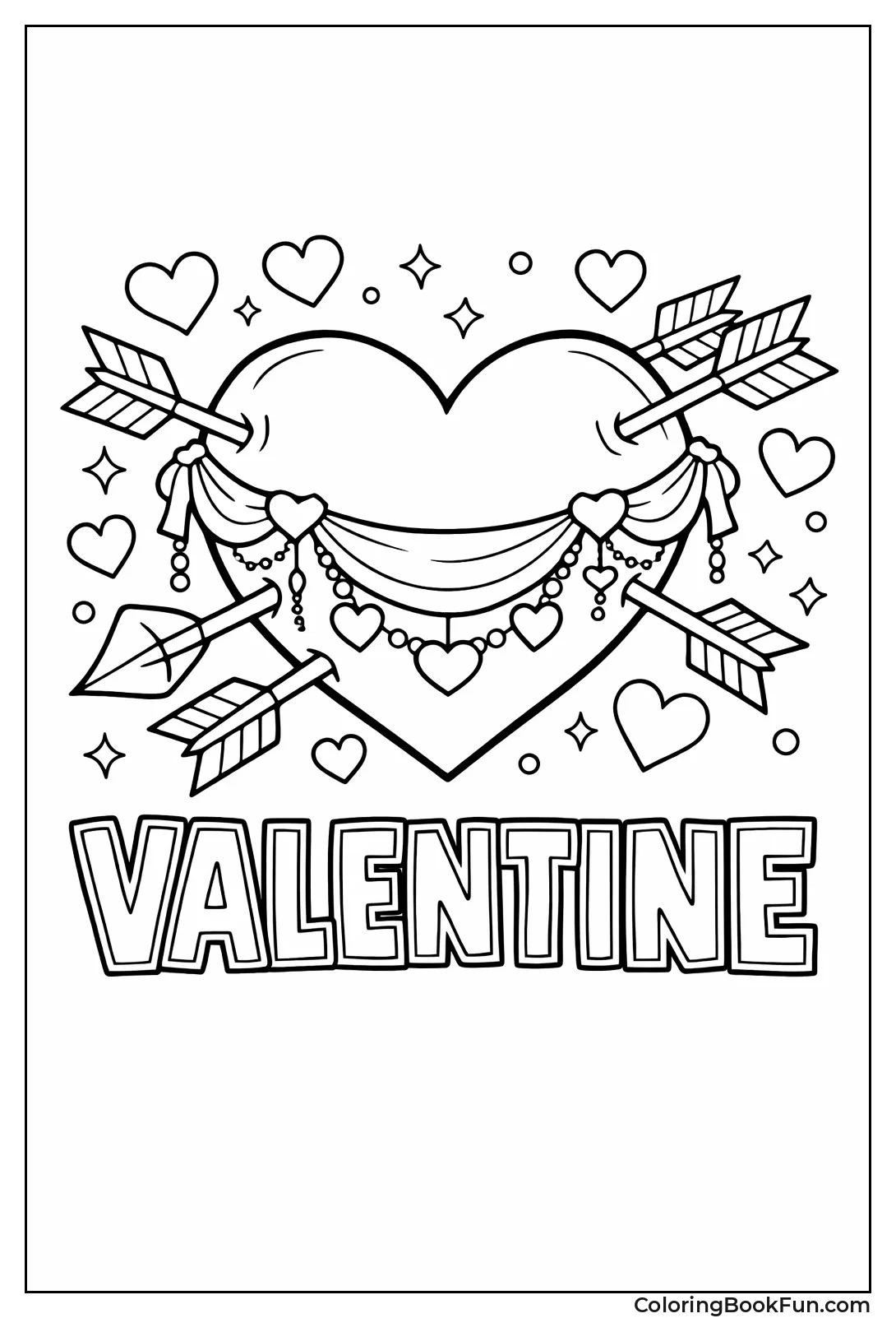 Valentine Arrows in Heart
