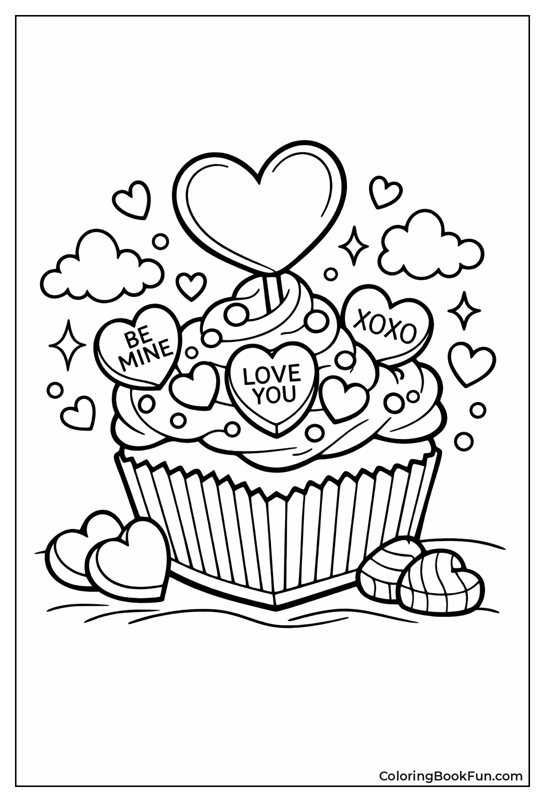 Heart Cupcake with Candies