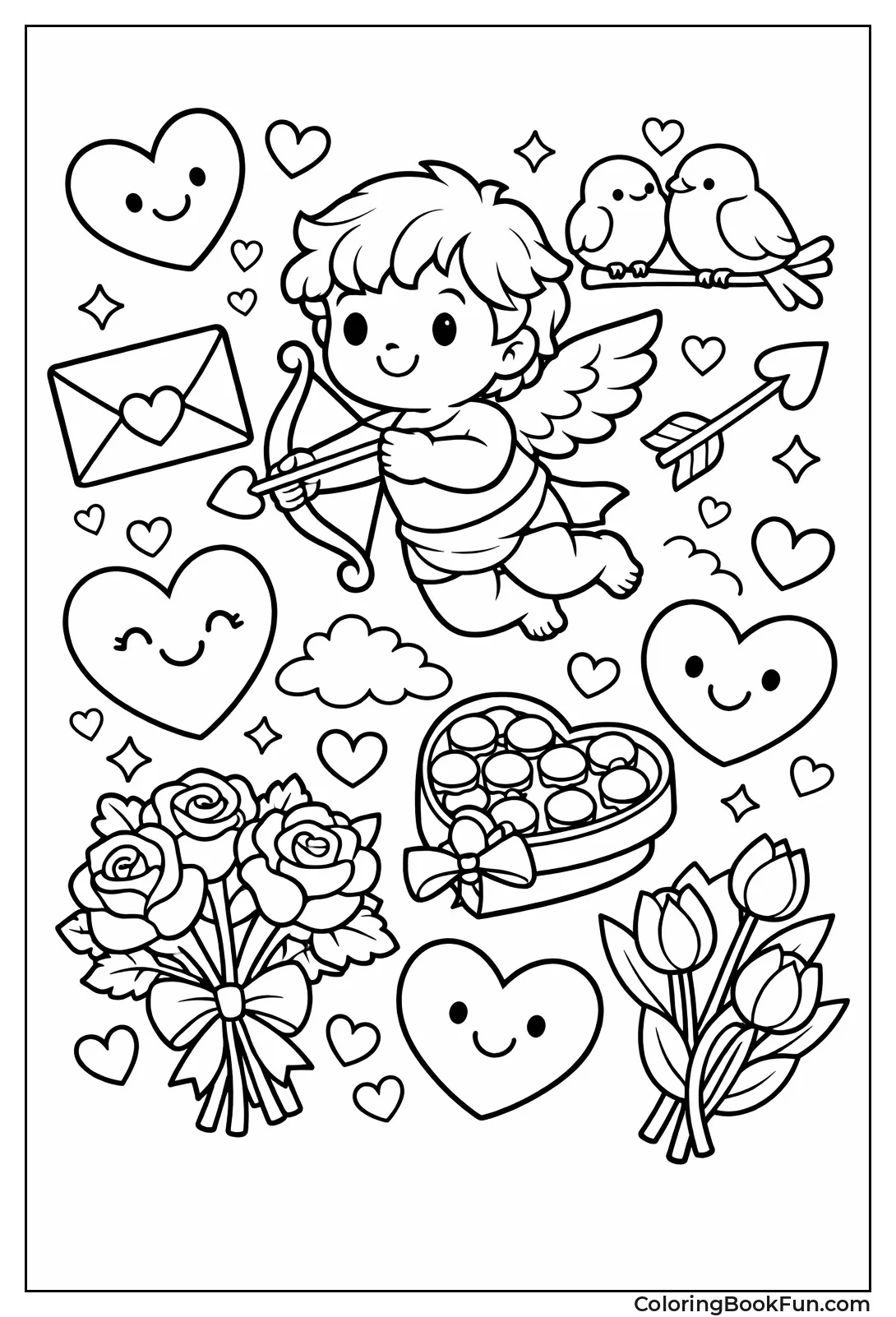 Cute Hearts and Cupid