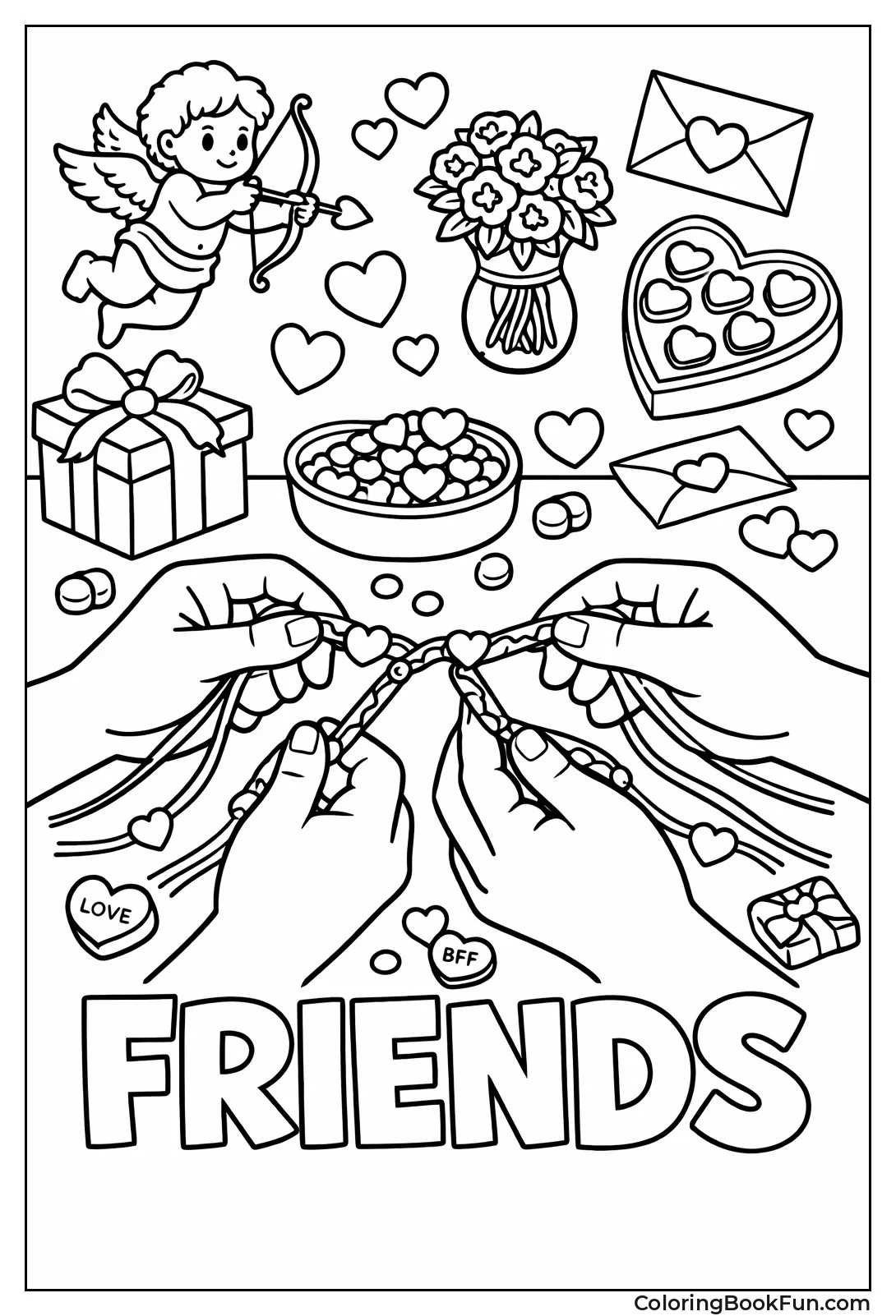 Hands Braiding Friendship Bracelets