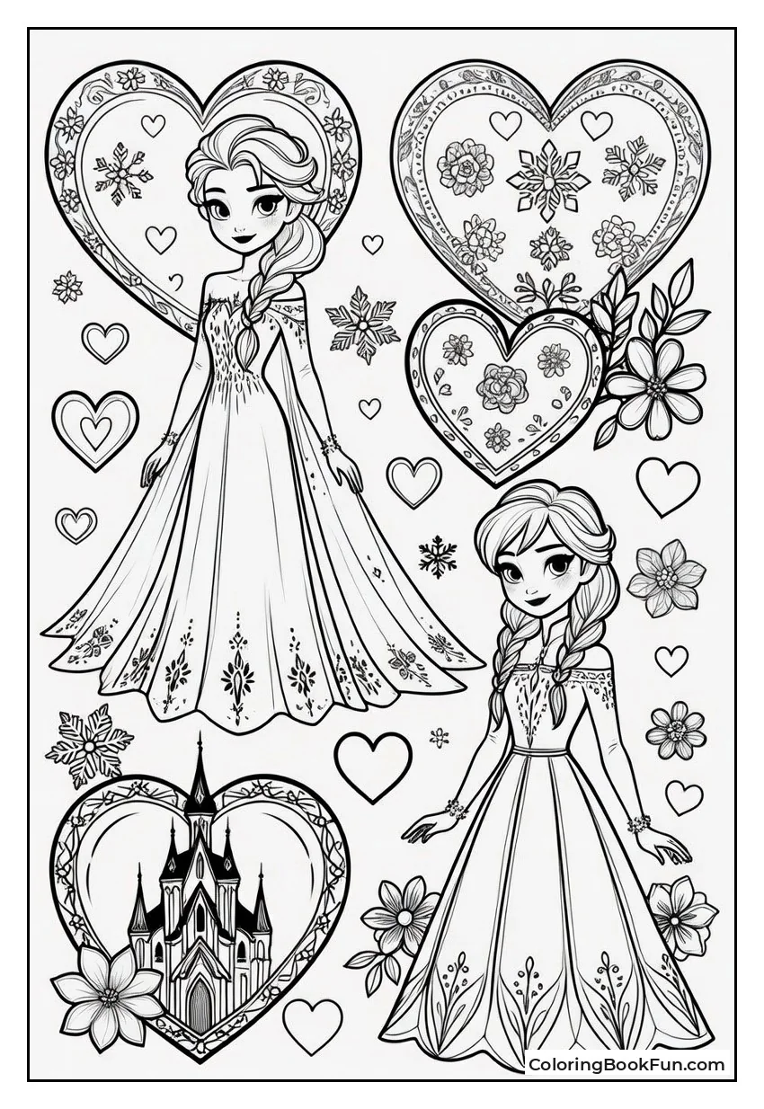 Elsa and Anna Make Icy Hearts