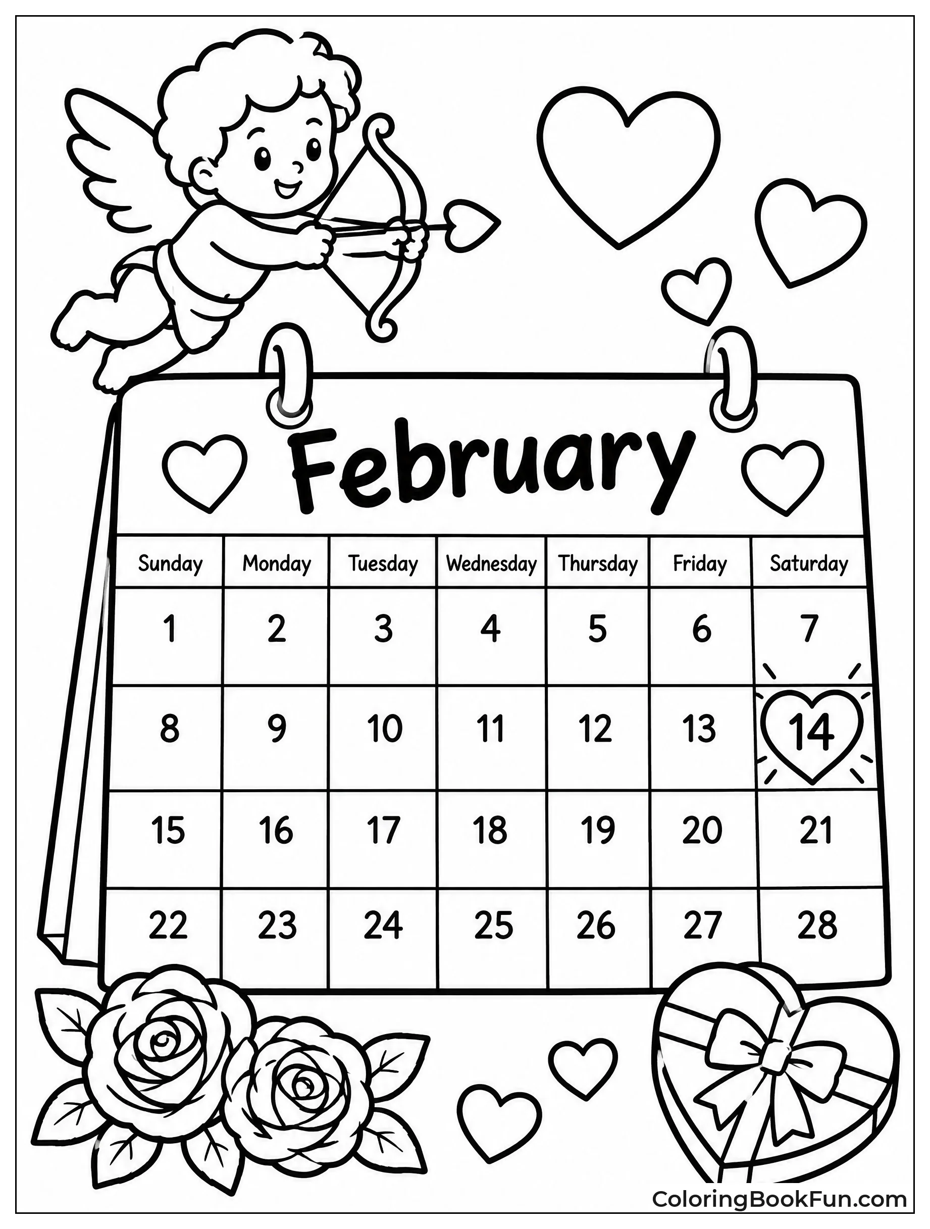 Calendar with Heart Fourteenth