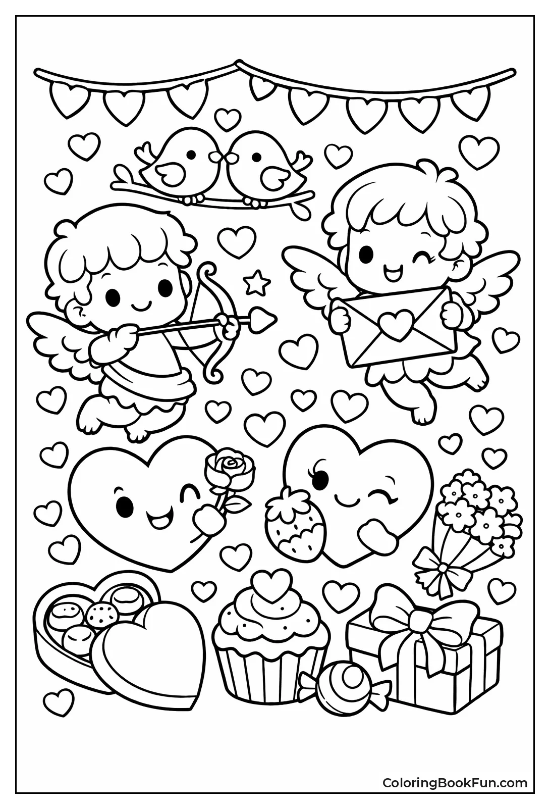 Kawaii Chibi Hearts Cupid