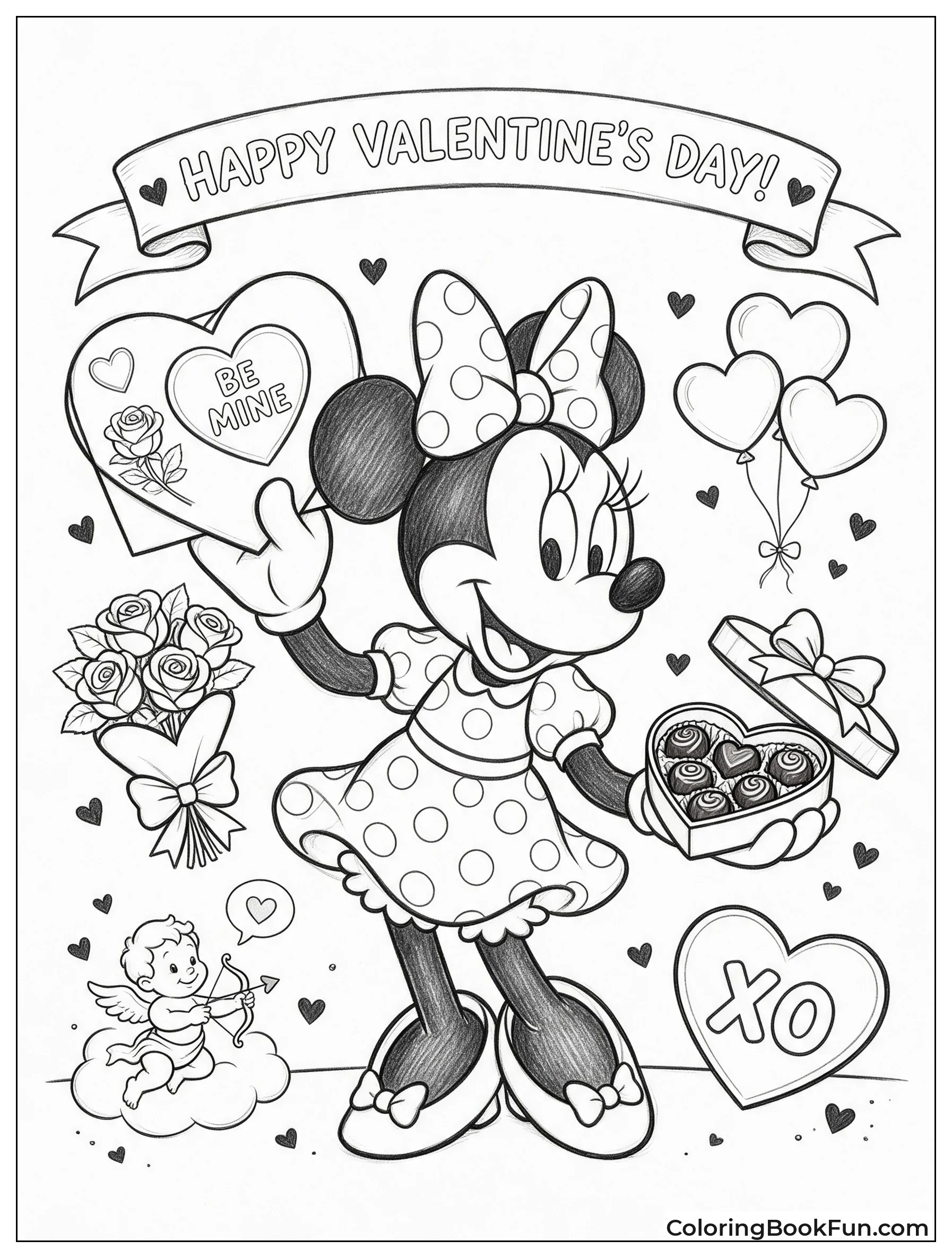 Minnie Mouse Wears Heart Bows