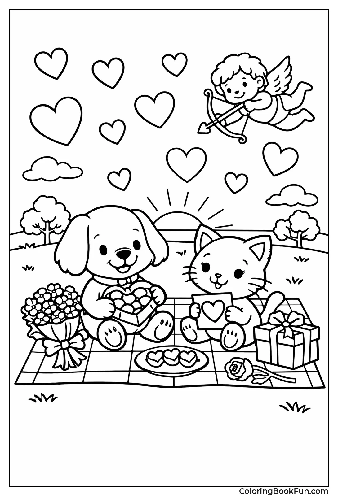Animals on Picnic Blanket