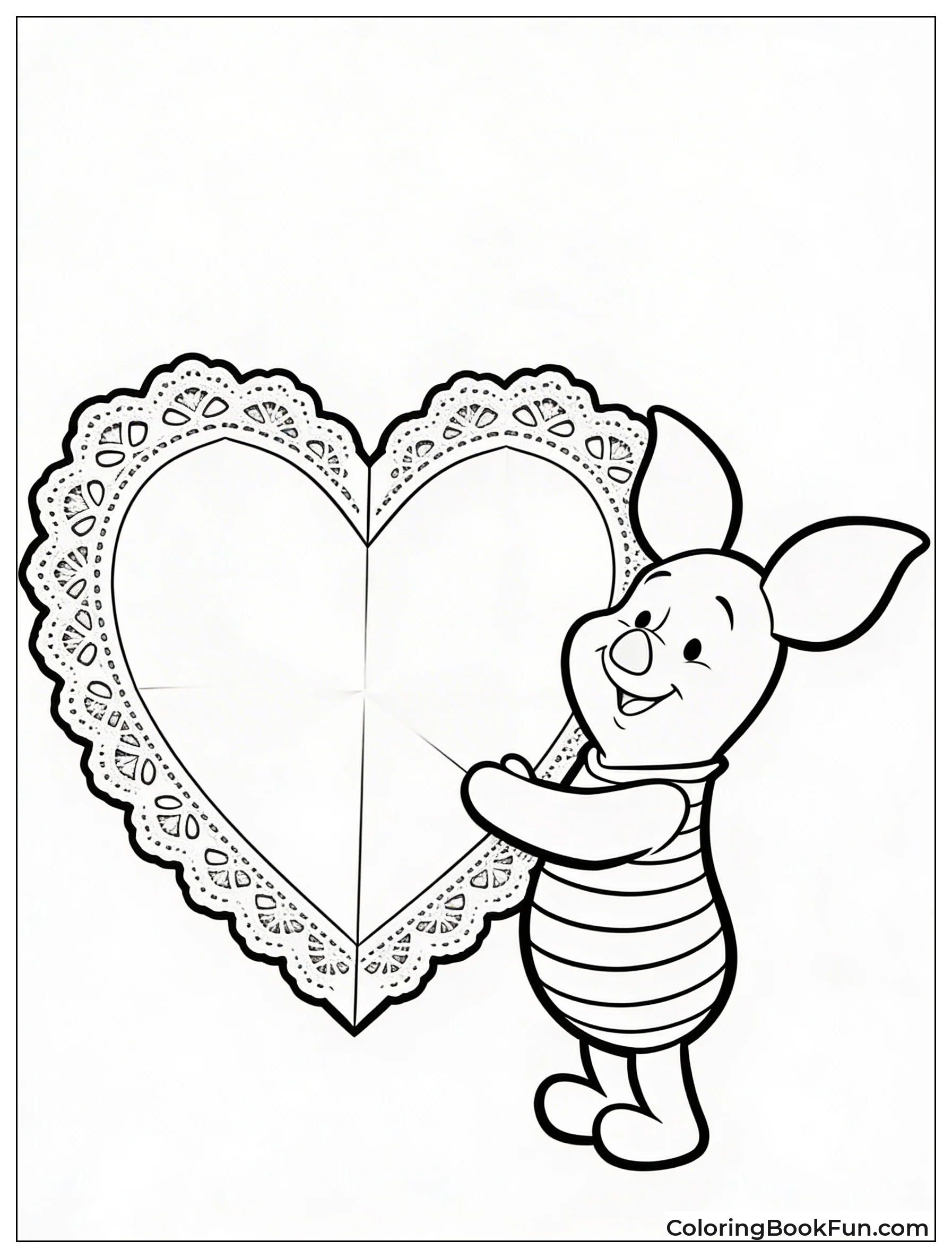 Piglet Holds Giant Heart