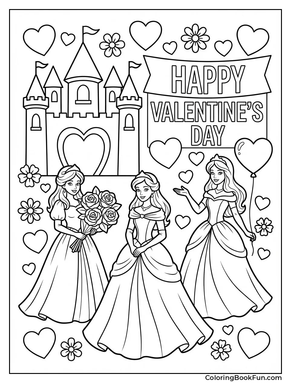 Princesses Dance with Castle Hearts