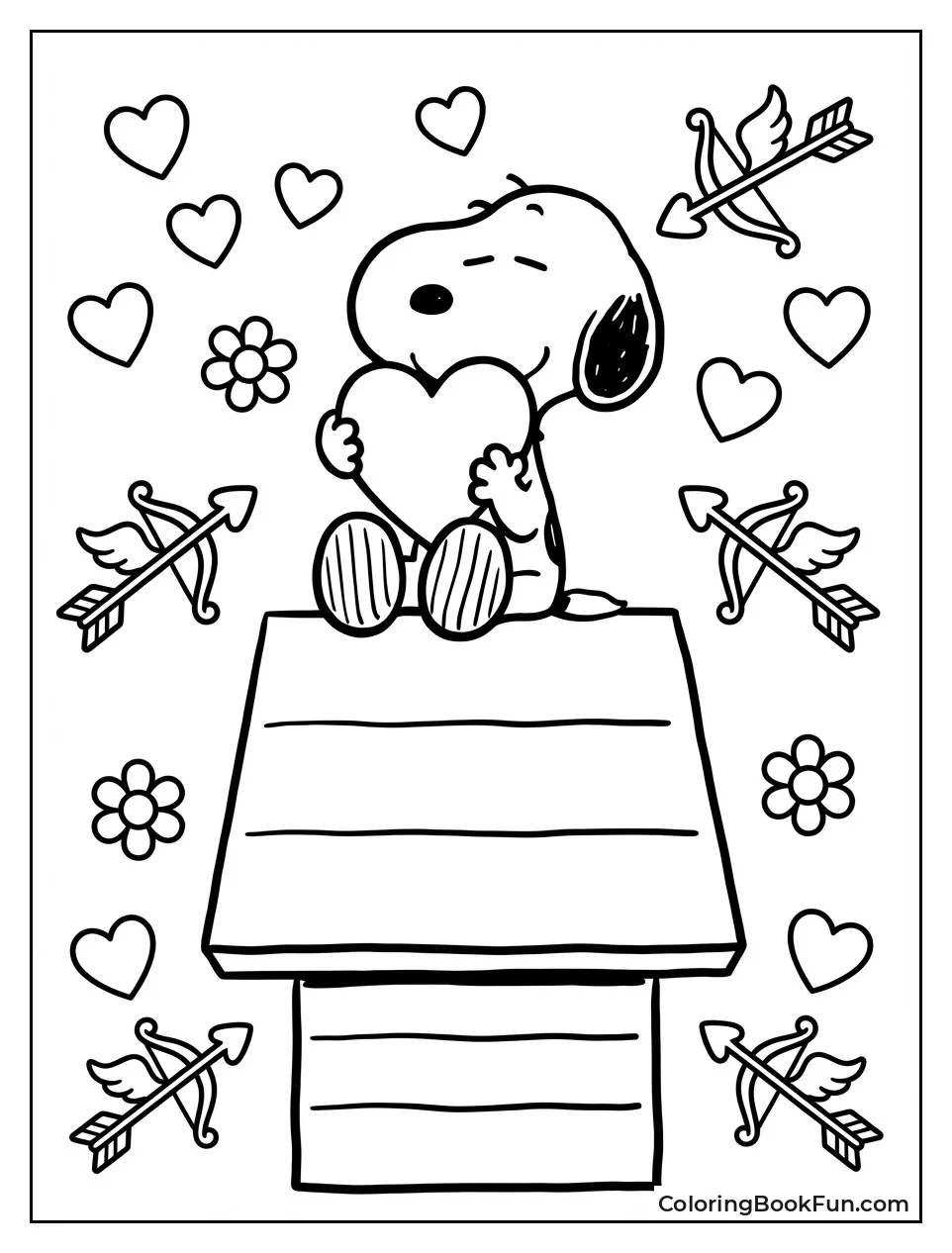 Snoopy Shares Valentine Hearts