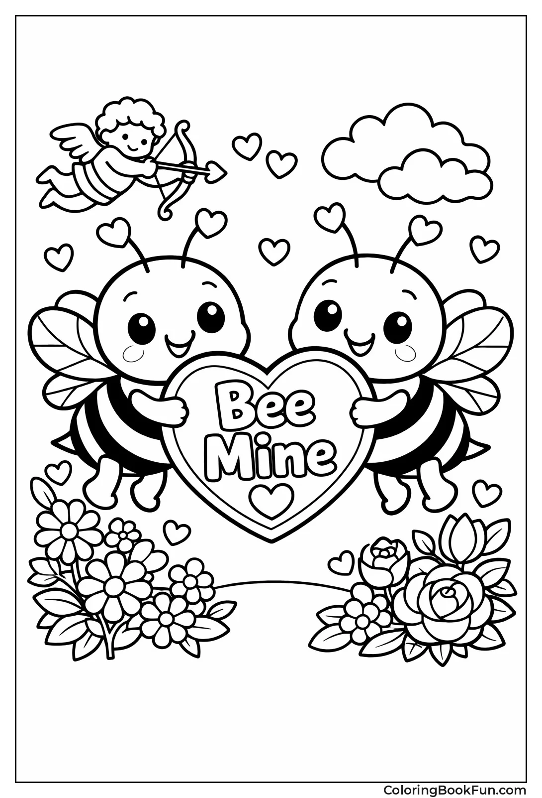 Bees Holding Bee Mine Sign