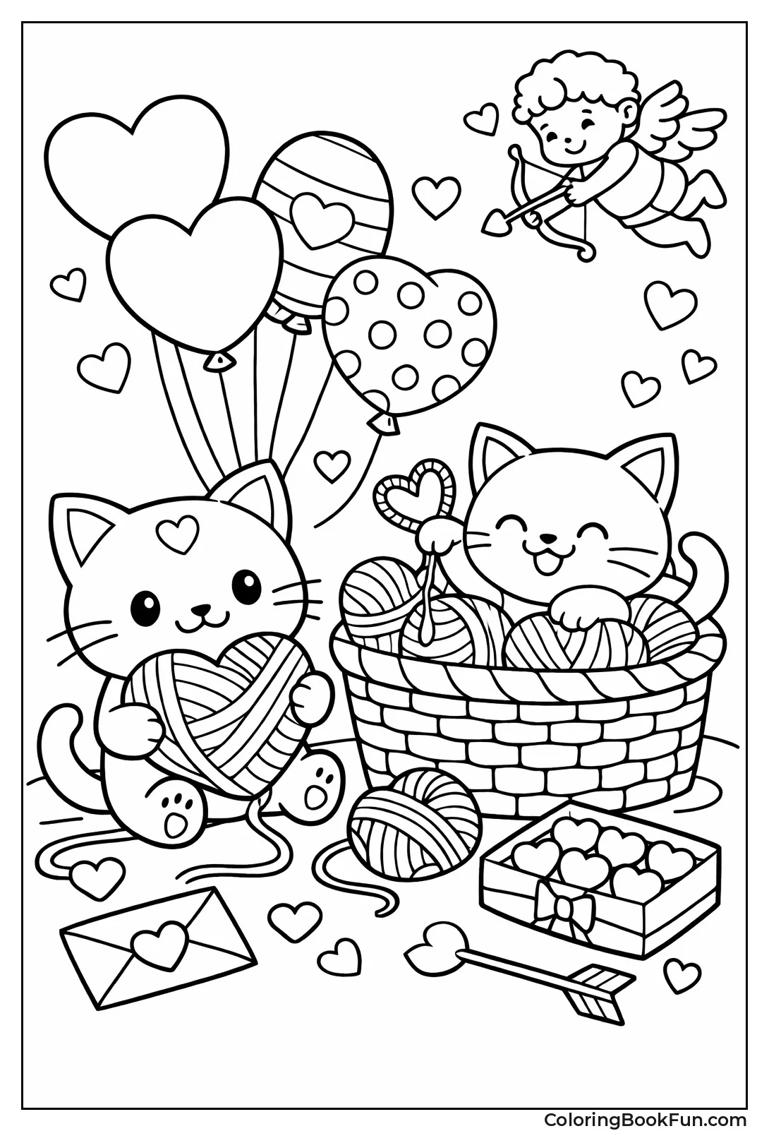 Cats Playing with Hearts