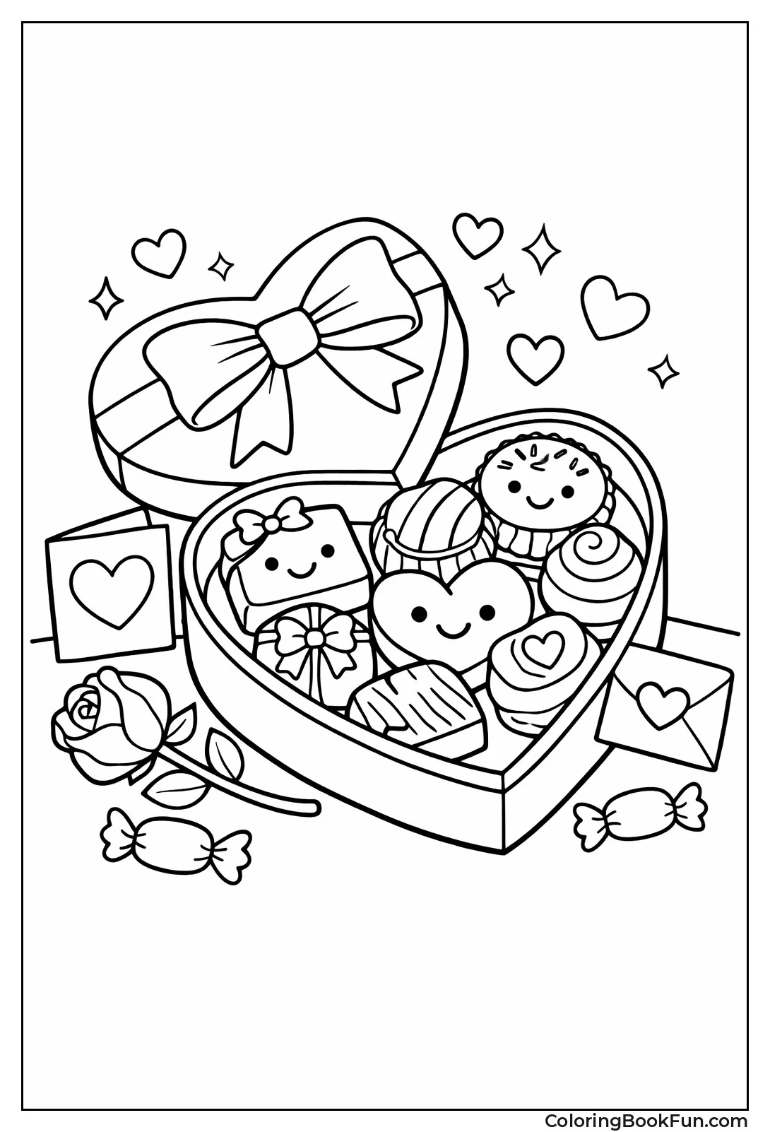 Open Chocolate Heart Box