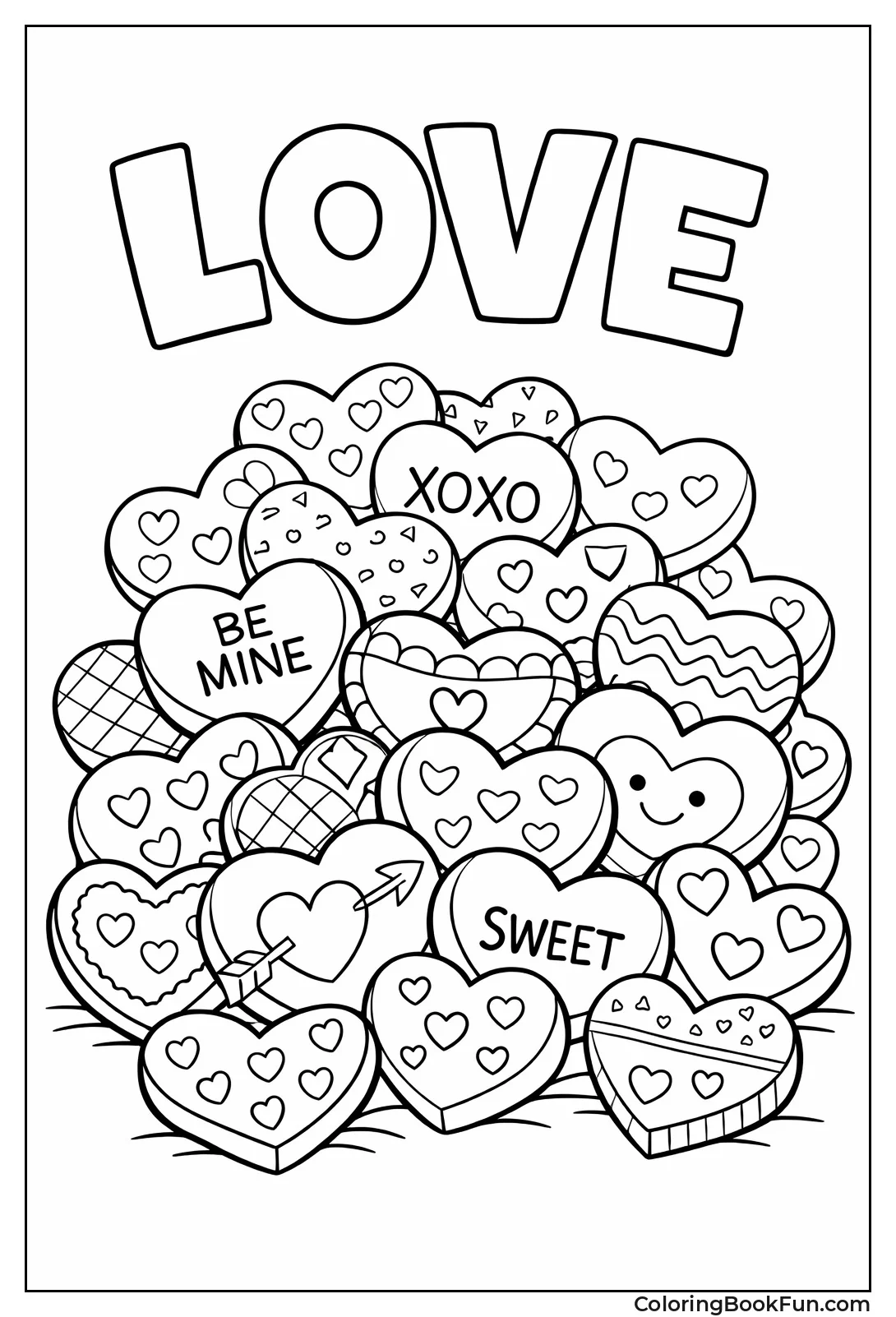 Pile of Conversation Hearts