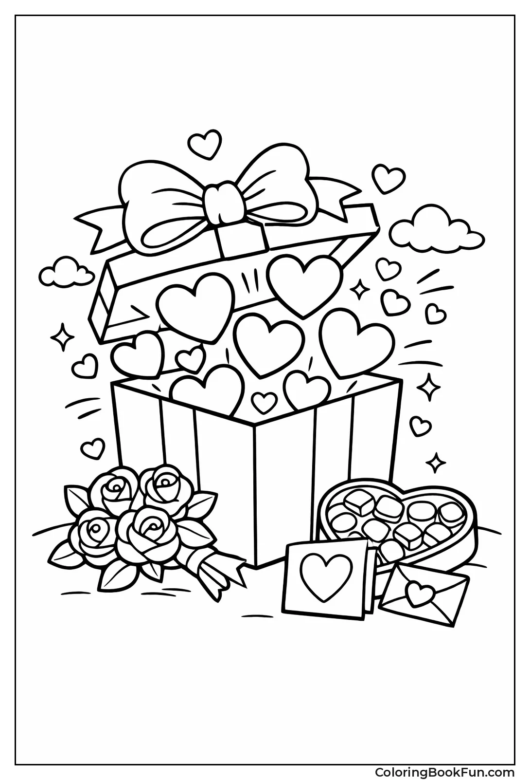 Gift Box with Popping Hearts