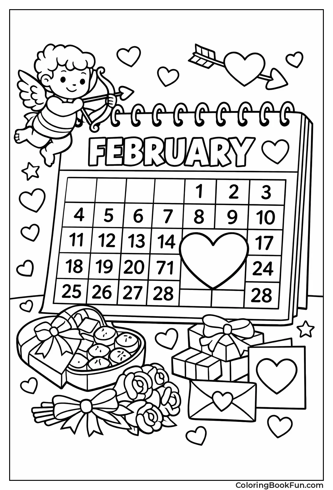 Calendar with Heart Fourteenth