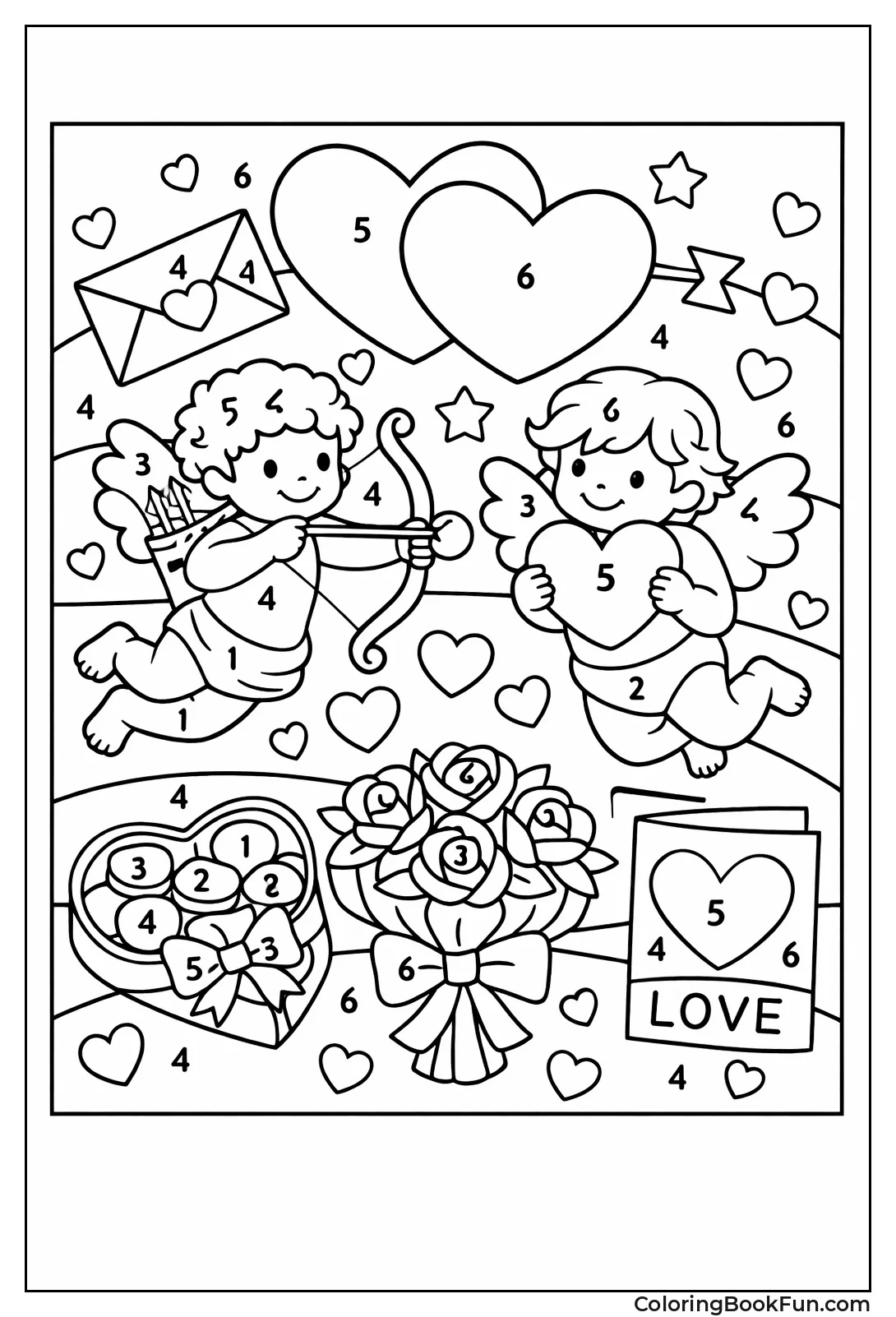 Color by Numbers Hearts