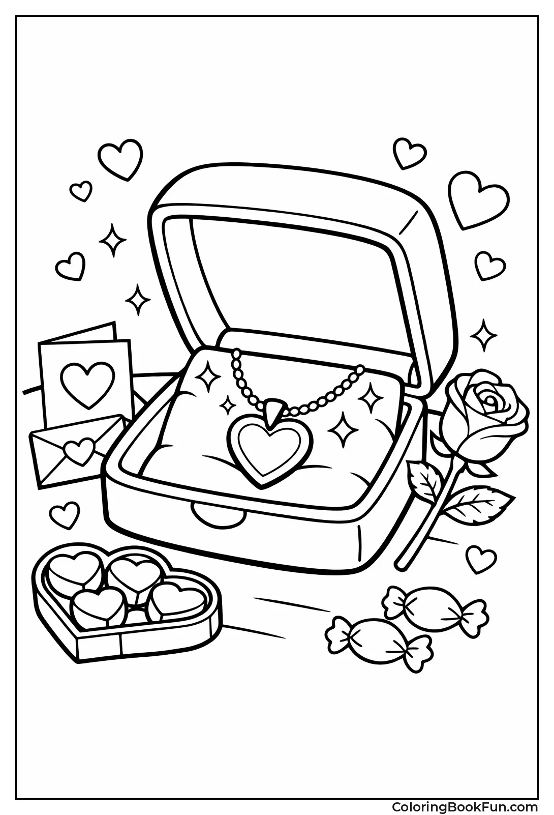 Jewelry Box with Heart Pendant