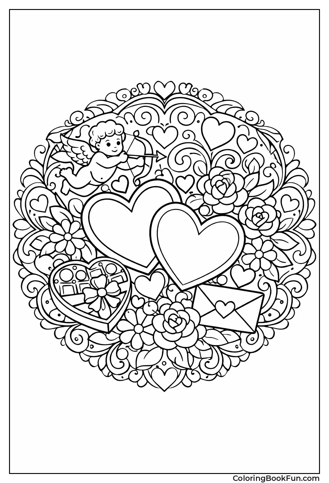Heart Pattern Mandala Design