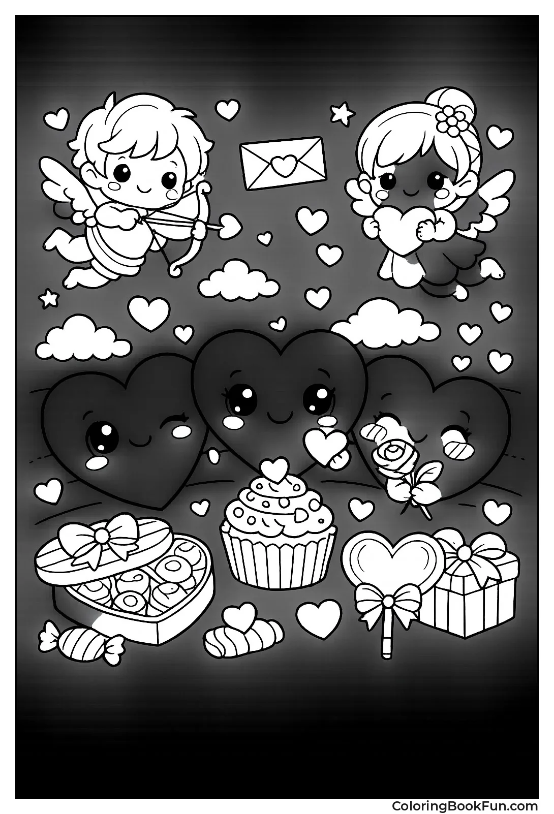 Kawaii Chibi Hearts Cupid