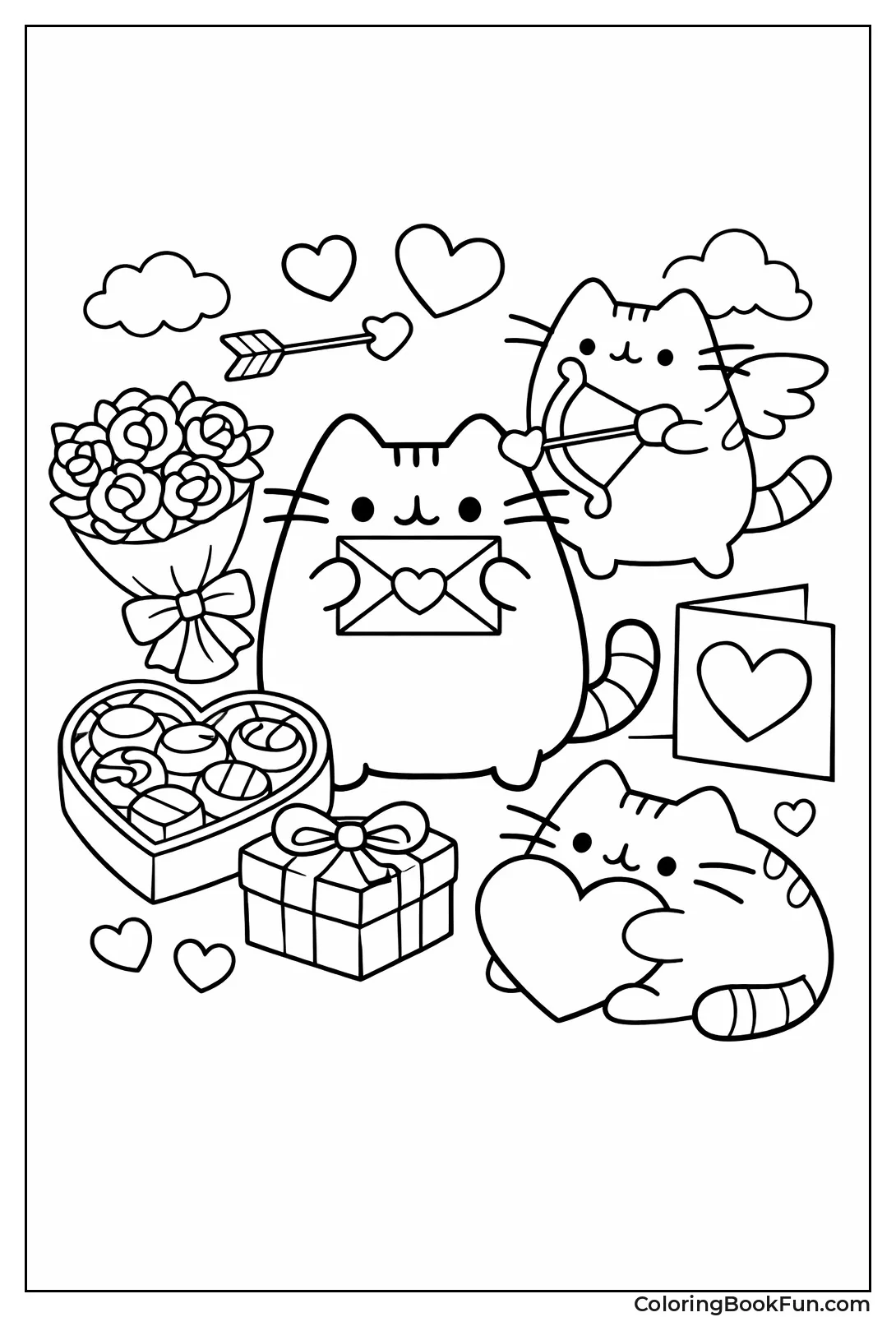 Pusheen with Valentine Treats