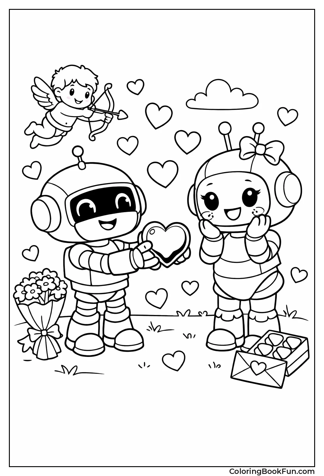 Robot Giving Metallic Heart